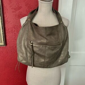 Womens  Taupe Leather Shoulder Bag by Hobo
